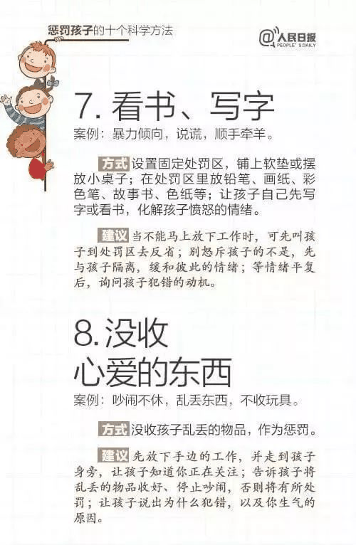 人民日報推薦！15個表揚孩子和10個懲戒孩子的科學(xué)方法
